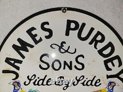 Vintage James Purdey & Sons Porcelain Sign Hunting Ammo Gas Oil Winchester Deer