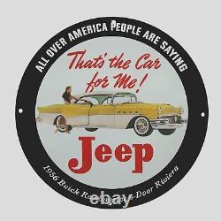 Vintage Jeep Gasoline 1956 Oil Porcelain Gas Pump Sign