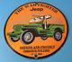 Vintage Jeep Porcelain Service Gas Pump Plate Military Sales Dealership Sign