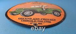 Vintage Jeep Porcelain Service Gas Pump Plate Military Sales Dealership Sign