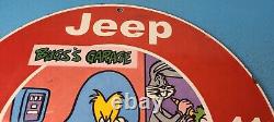 Vintage Jeep Porcelain Sign Garage Shop Gas Service Station Pump Plate Sign