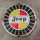 Vintage Jeep Yellow Red Old Us Gasoline Oil Gas Pump Enamel Porcelain Sign