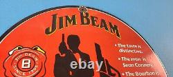 Vintage Jim Beam Sign Adult Beverage 007 Bond Liquor Porcelain Gas Sign