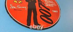 Vintage Jim Beam Sign Adult Beverage 007 Bond Liquor Porcelain Gas Sign