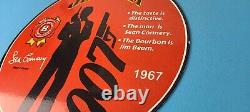 Vintage Jim Beam Sign Adult Beverage 007 Bond Liquor Porcelain Gas Sign