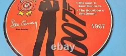 Vintage Jim Beam Sign Adult Beverage 007 Bond Liquor Porcelain Gas Sign
