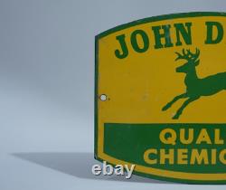 Vintage John Deere Porcelain Metal Sign Rare Dealer Tractor Sales Farm Corn Ad