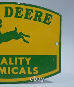 Vintage John Deere Porcelain Metal Sign Rare Dealer Tractor Sales Farm Corn Ad