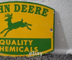 Vintage John Deere Porcelain Metal Sign Rare Dealer Tractor Sales Farm Corn Ad