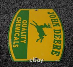 Vintage John Deere Porcelain Metal Sign Rare Dealer Tractor Sales Farm Corn Ad