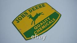 Vintage John Deere Porcelain Metal Sign Rare Dealer Tractor Sales Farm Corn Ad