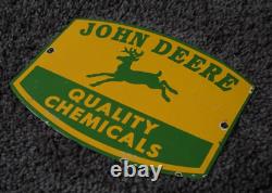 Vintage John Deere Porcelain Metal Sign Rare Dealer Tractor Sales Farm Corn Ad