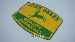 Vintage John Deere Porcelain Metal Sign Rare Dealer Tractor Sales Farm Corn Ad