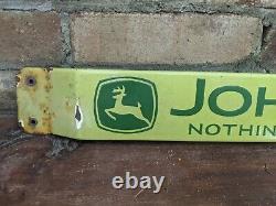 Vintage John Deere Porcelain Sign Door Push Bar Gas 32 X 3