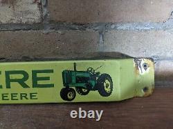 Vintage John Deere Porcelain Sign Door Push Bar Gas 32 X 3