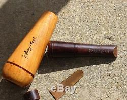 Vintage Johnny Marsh Signed Wooden Duck Call Metal Reed