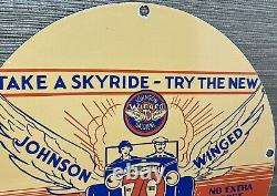 Vintage Johnson Gasoline Porcelain Sign Dealership Gas Station Service Motor Oil