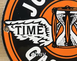 Vintage Johnson Gasoline Porcelain Sign Dealership Gas Station Service Motor Oil