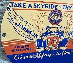 Vintage Johnson Gasoline Porcelain Sign Dealership Gas Station Service Motor Oil