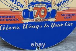 Vintage Johnson Gasoline Porcelain Sign Dealership Gas Station Service Motor Oil