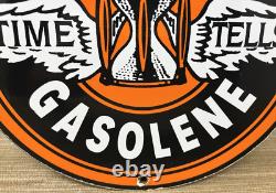 Vintage Johnson Gasoline Porcelain Sign Dealership Gas Station Service Motor Oil