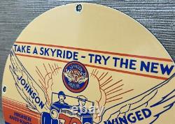 Vintage Johnson Gasoline Porcelain Sign Dealership Gas Station Service Motor Oil