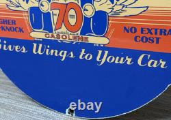 Vintage Johnson Gasoline Porcelain Sign Dealership Gas Station Service Motor Oil