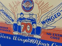 Vintage Johnson Gasoline Porcelain Sign Dealership Gas Station Service Motor Oil