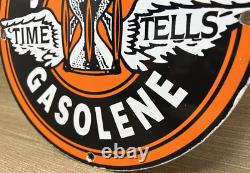 Vintage Johnson Gasoline Porcelain Sign Dealership Gas Station Service Motor Oil