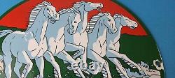 Vintage Johnson Sea-horse Sign Gas Boat Engines Outboards Porcelain Pump Sign