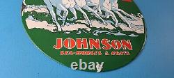 Vintage Johnson Sea-horse Sign Gas Boat Engines Outboards Porcelain Pump Sign