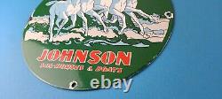 Vintage Johnson Sea-horse Sign Gas Boat Engines Outboards Porcelain Pump Sign