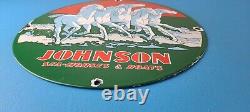 Vintage Johnson Sea-horse Sign Gas Boat Engines Outboards Porcelain Pump Sign