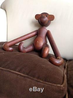 Vintage Jointed Wooden Monkey Signed Kay Bojesen (Sp) Denmark