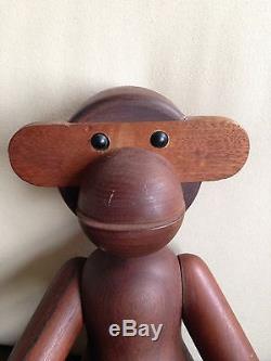 Vintage Jointed Wooden Monkey Signed Kay Bojesen (Sp) Denmark