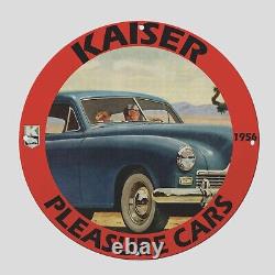 Vintage Kaiser 1956 Oil Porcelain Gas Pump Sign