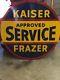Vintage Kaiser-frazer Double Sided Porcelain Sign