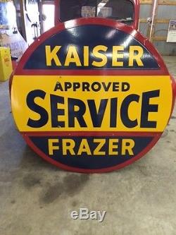 Vintage Kaiser-Frazer Double Sided Porcelain Sign