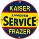 Vintage Kaiser Frazer Porcelain Dealership Sign Approved Service Gas Oil Auto