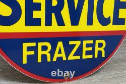 Vintage Kaiser Frazer Porcelain Dealership Sign Approved Service Gas Oil Auto