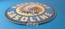 Vintage Kalamalka Gasoline Sign Service Station Gas Pump Porcelain Sign
