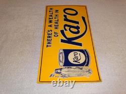 Vintage Karo Corn Products Indian Maiden 17.5 Embossed Metal Gasoline Oil Sign