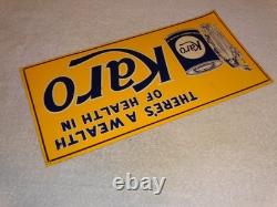 Vintage Karo Corn Products Indian Maiden 17.5 Embossed Metal Gasoline Oil Sign