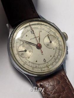 Vintage Kelbert two register chronograph. Signed caseback and movement