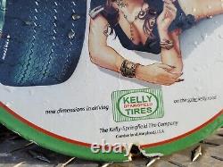 Vintage Kelly Tires Porcelain Sign Gas Station Oil Service Advertising Auto Part
