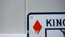 Vintage King Kard Porcelain Metal Gas Oil Sign Service Station Pump Ad Rare