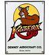Vintage Kitfox Porcelain Sign Aerocraft Hangar Airplanes Fox Airplane Gas Oil