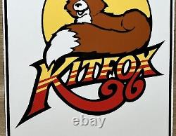 Vintage Kitfox Porcelain Sign Aerocraft Hangar Airplanes Fox Airplane Gas Oil