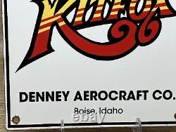 Vintage Kitfox Porcelain Sign Aerocraft Hangar Airplanes Fox Airplane Gas Oil