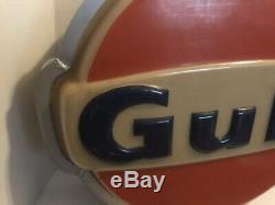 Vintage Kolux GULF gas station island sign Lighted Sign Works